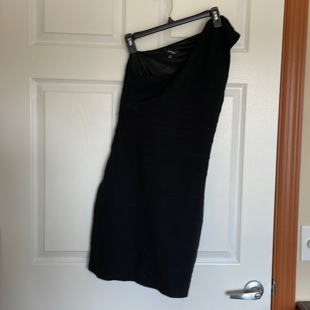 Express Black one shoulder dress size medium
